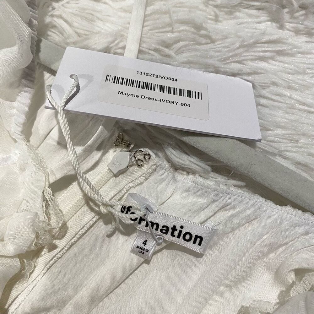 NEW Reformation Mayme Midi Dress in Ivory Size 4 - Picture 8 of 9